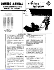 Ariens Sno-Thro 922006-000001 Owner's Manual