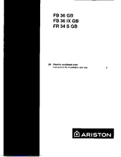 Ariston FR 34 S GB Instructions For Installation And Use Manual