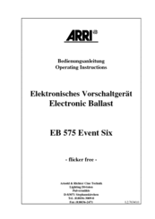 ARRI EB 575 Event Six Operating Instructions Manual