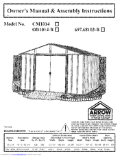 Arrow Storage Products 697.68103-B Owner's Manual & Assembly Instructions