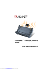 Asante FriendlyNET FR3002AL User Manual Addendum