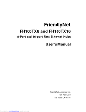 Asante FriendlyNet FH100TX8 User Manual
