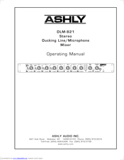 Ashly DLM-821 Operating Manual