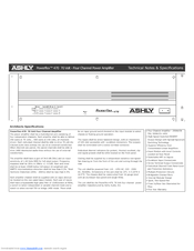 Ashly PowerFlex 470 Specifications