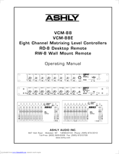Ashly VCM-88 Operating Manual