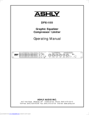 Ashly DPX-100 Operating Manual