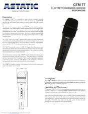 Astatic CTM 77 Specification Sheet