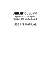 Asus Apollo PL133 Chipset Socket 370 Motherboard CUVL-VM User Manual