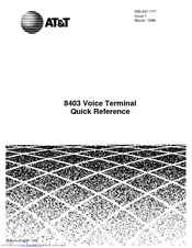 At&T 8403 Quick Reference