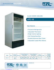 ATC Group Glass Door Coolers ATC-10 Specification Sheet