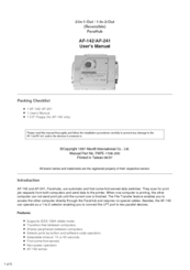 ATEN Bi-Tronics AF-142 User Manual