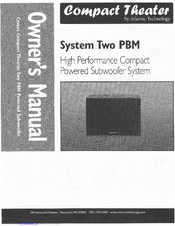 Atlantic Technology CTS 2 PBM Owner's Manual