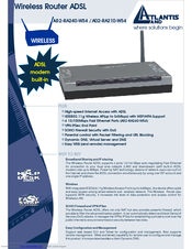 Atlantis Land WIRELESS ROUTER ADSL A02-RA240-W54 Specification