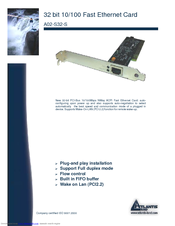 Atlantis Land 32 bit 10/100 Fast Ethernet Card A02-S32-S Specifications