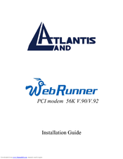 Atlantis Land WEB RUNNER 56K V.90/V.92 Installation Manual