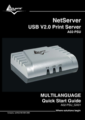 Atlantis Land NetServer A02-PSU Quick Start Manual