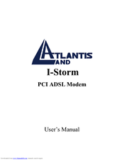 Atlantis Land I-Storm LAN Router ADSL User Manual