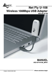 Atlantis Land Wireless 108Mbps USB Adapter Net Fly U-108 Manuel
