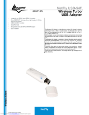 Atlantis Land Wireless Turbo USB Adapter A02-UP1-W54 Specification Sheet