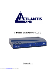 Atlantis Land I-Storm Lan Router ADSL A02-RA2 ME01 Product Manual