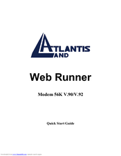 Atlantis Land Web Runner 56K V.90/V.92 A01-PE1 Quick Start Manual