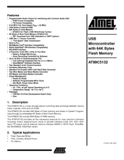 Atmel AT89C5132 Specification Sheet