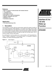 Atmel ATA5283 Specification Sheet