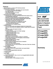 Atmel AVR ATmega88PA Specification Sheet