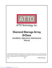 ATTO Technology Diamond Storage Array S-Class Installation And Operating Manual