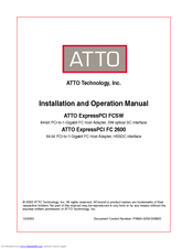 ATTO Technology ExpressPCI FCSW Installation And Operation Manual