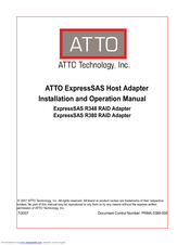 ATTO Technology ExpressSAS R380 Installation And Operation Manual