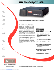 ATTO Technology ATTO FibreBridge 1180D Specification Sheet