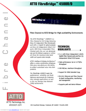 ATTO Technology FibreBridge 4500R Specifications