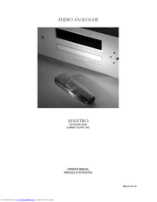 Audio Analogue maestro 192/24 Owner's Manual