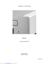 Audio Analogue Primo Tube CD Owner's Manual