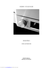 Audio Analogue Maestro STEREO LINE PREAMPLIFIER Owner's Manual