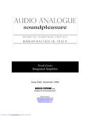 Audio Analogue Verdi Cento Owner's Manual