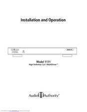 Audio Authority 1171 Installation And Operation Manual