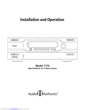 Audio Authority 1176 Installation And Operation Manual