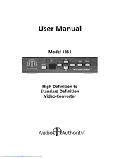 Audio Authority 1361 User Manual
