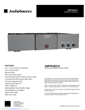 AudioSource AMPSUB210 Owner's Manual