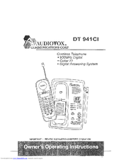 Audiovox DT 941 CI Owner's Operating Instruction Manual