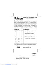 Prestige 1284619 Transmitter Programming Manual