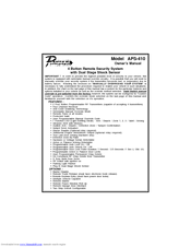 Audiovox Prestige Platinum APS-410 Owner's Manual