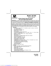 Audiovox 1287000 Owner's Manual