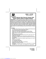 Audiovox 1286995 Owner's Manual