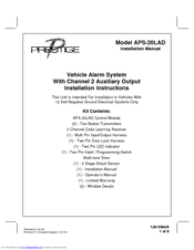 Audiovox PRESTIGE APS-20LAD Installation Manual
