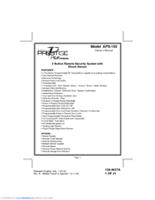 Audiovox Prestige Platinum APS-150 Owner's Manual