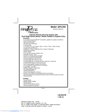 Audiovox Prestige Platinum APS-350 Owner's Manual