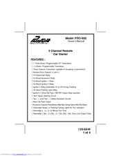 Audiovox Pursuit PRO-900 Owner's Manual